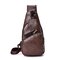 Vintage USB Rechargeable Faux Fur Chest Bag Waterproof Casual Shoulder Messenger Bag - Coffee
