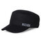 Unisex Cotton Flat Top Caps Casual Adjustable Sunshade Military Hat  - Black