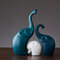 Nordic White Blue Ceramic Figurines Home Decoration Crafts Livingroom Desktop Animal Ornaments - #3