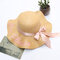 Sun Hat Female Season Sunscreen Embroidery Letter Straw Hat Travel Seaside Beach Hat Big Leisure Sun Hat - Alphabet pink word - khaki