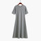 New Women's Wear Short-sleeved Base Dress Long Skirt Female Wild Cool Wind A Word Skirt - Gray