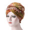 Women Bali Yarn Necklace Scarf Ethnic Tie Turban Cap Arab Wrap Scarf - Orange