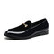 Men British Style Suede Splicing Wearable Formal Dress Loafers - Black