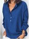 Women's T-shirt Solid Color Casual Fashion Long-sleeved Women's Shirt - Light Blue