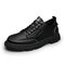 Men Comfy Round Toe Oxfords Lace Up Casual Shoes - Black