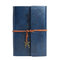 Genuine Leather Bound Travel Journal Handmade Notepad Vintage Style Loose Leaf Journal Notebook - Blue