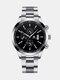 Alloy Steel Band Business Calendar Men Casual Fashion Quartz Watch - Black+Silver
