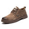 Men Pigskin Leather Waterproof Anti Smashing Anti Piercing Soft Comfy Work Safety Shoes - Dark Brown
