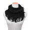 Winter Warm Thick Knitted Collar Scarves With Tassel For Women Outdoor Windproof Scarves - Black