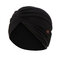 Solid Color Elastic Cap Beanie Hat Anti Ear Straps With Button - Black