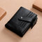 Men 13 Card Slots Rfid Antimagnetic Genuine Leather Solid Wallet - Black