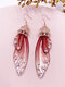 Boucles d'oreilles en argent sterling Vintage S925 papillon longues ailes de cigale dégradé - 33