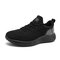 Men Sport Knitted Fabric Breathable Casual Running Shoes - Black