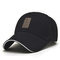 Men Cotton Baseball Cap Sports Golf Snapback Outdoor Sports Sunscreen Hats - Black