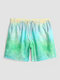 Men Tie Dye Ombre Print Drawstring Quick Dry Cool Board Shorts - Green