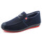 Men Synthetic Suede Warm Lining Casual Slip On Shoes - Blue