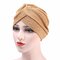 Gorro de quimioterapia tipo turbante para mujer, gorro flexible con giro floral de campo - Caqui
