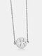 1 Pcs Titanium Steel Zodiac Constellation Round Shape Pendant Necklace - #02