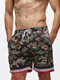 Colorblock Patchwork Pocket Surfing Quick Dry Beach Camouflage Board Shorts - Camo