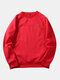 Mens Plain Style Solid Color Fleece Scratch Printed O-neck Collar Hoodies - Red