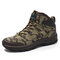 Men Outdoor Waterproof Hiking Slip Resistant Lace Up Ankle Boots - Brown