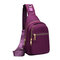 Women Nylon Large Waterproof Multi-pockets Crossbody Bag Outdoor Chest Bag - Purple