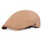 Men Cotton Beret Cap Winter Warm Adjustable Duck Hat Outdoor Sports Cap With Rivets Decoration - Khaki