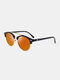 Unisex Round PC Half Frame Double Bridge Polarized Light Coating Anti-UV Sunglasses - #08