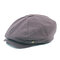 Mens Unisex Cotton British Style Beret Hats Casual Vintage Solid Painter Forward Caps - Dark Grey