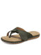 Summer Women's Soft Comfortable Leaf Decoration Open Toe Flip Flops Flat Slippers - Dark Green