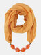 Collar de bufanda de acrílico de hilo de Bali de color sólido con cuentas de forma geométrica vintage Colgante - Amarillo