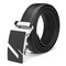 Gold Silver Alloy Adejustable Automatic Frosted Buckle Men's Cowhide Business Belt - #02