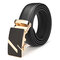 Gold Silver Alloy Adejustable Automatic Frosted Buckle Men's Cowhide Business Belt - #01