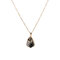 Vintage Colorful Geometric Natural Stone Pendant Necklace Irregular Water Drop Chain Necklace - Gray