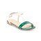 Mixed Color Open Toe Flat Sandals - Green