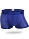 Mens Thin Ice Silk Underwear Mesh Holes Breathable Stretch U Convex Soft Boxer Briefs - Dark Blue