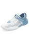 Men Gradient Knitted Fabric Breathable Sport Casual Chunky Shoes - Blue