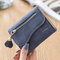 Bi-fold Stylish PU Leather Small Wallet Purse For Women - Dark Blue