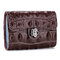 Women Solid Genuine Leather 26 Card Slot Wallet - Coffee