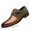 Men Stylish Colorblock Splicing Wearable Casual Formal Dress Shoes - Green