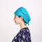 Doctor's Surgical Cap Beauty Strap Solid Color Beautician Hat Scrub Caps - Lake Blue
