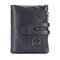 Bullcaptain RFID Antimagnetic Vintage Genuine Leather 14 Card Slots Coin Bag Wallet - Black