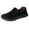 Men Warm Plus Lining Soft Sole Slip On Comfy Casual Boots - Black