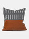 1PC Canvas Stitching Geometric Small Square Stripe Arrange Creative Nordic Home Sofa Couch Car Bed Decorative Cushion Pillowcase Throw Cushion Cover - #02