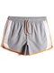 Color Block Sport Shorts Drawstring Waist Swim Trunks - Gray