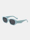 Unisex PC Oval Full Frame Tinted AC Lenses Sunshade Anti-UV Sunglasses - Blue Frame Gray Lenses