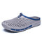 Men Hollow Breathable Soft Water Garden Shoes Casual Beach Slippers - Gray