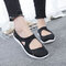 Women Casual Beach Hollow Out Jelly Flat Sandals - Black