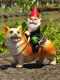 1PC Resin Gnome Dwarf Hand Painted Statues With Corgi Dog Lawn Decorations Indoor Outdoor Christmas Garden Ornament - #01