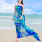 Women Hot Sexy Printed  Sunscreen Summer Beach Floral  Silk Scarf And Shawl  - #24